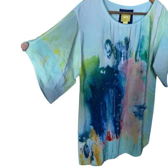 Maeve Anthropologie Claire Silk Watercolor Dress Size XS - Picture 2 of 8